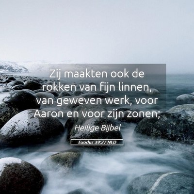 Picture 05 - Exodus 39:27 NLD - Zij maakten ook de rokken van fijn linnen, van - Bible Verse Picture