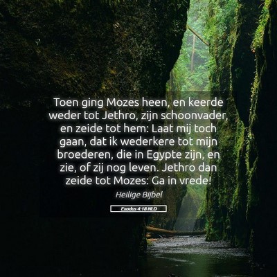Picture 05 - Exodus 4:18 NLD - Toen ging Mozes heen, en keerde weder tot Jethro, - Bible Verse Picture