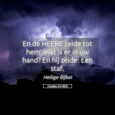 Picture 05 - Exodus 4:2 NLD - En de HEERE zeide tot hem: Wat is er in uw hand? - Bible Verse Picture