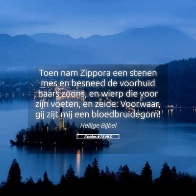 Picture 05 - Exodus 4:25 NLD - Toen nam Zippora een stenen mes en besneed de - Bible Verse Picture