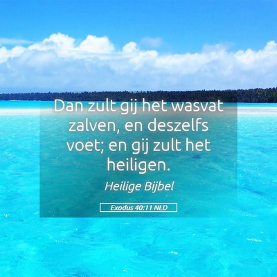 Picture 05 - Exodus 40:11 NLD - Dan zult gij het wasvat zalven, en deszelfs voet; - Bible Verse Picture