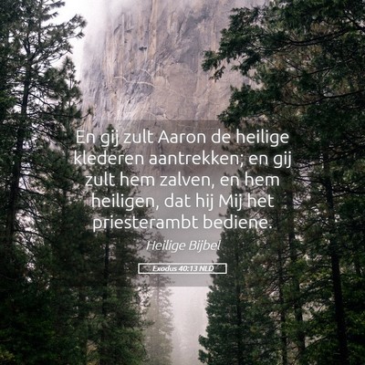 Picture 05 - Exodus 40:13 NLD - En gij zult Aaron de heilige klederen aantrekken; - Bible Verse Picture