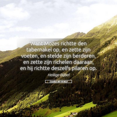 Picture 05 - Exodus 40:18 NLD - Want Mozes richtte den tabernakel op, en zette - Bible Verse Picture