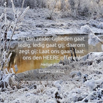 Picture 05 - Exodus 5:17 NLD - Hij dan zeide: Gijlieden gaat ledig, ledig gaat - Bible Verse Picture