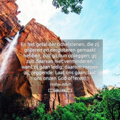 Picture 05 - Exodus 5:8 NLD - En het getal der tichelstenen, die zij gisteren - Bible Verse Picture