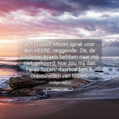 Picture 05 - Exodus 6:12 NLD - (6:11) Doch Mozes sprak voor den HEERE, zeggende: - Bible Verse Picture