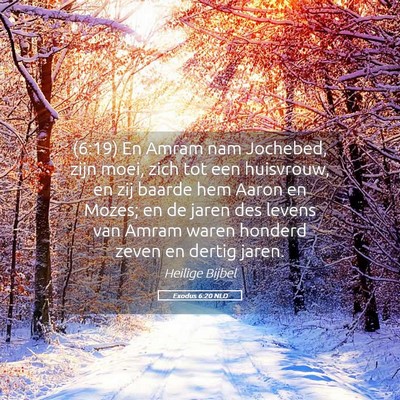 Picture 05 - Exodus 6:20 NLD - (6:19) En Amram nam Jochebed, zijn moei, zich tot - Bible Verse Picture