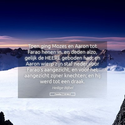 Picture 05 - Exodus 7:10 NLD - Toen ging Mozes en Aaron tot Farao henen in, en - Bible Verse Picture