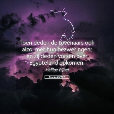Picture 05 - Exodus 8:7 NLD - Toen deden de tovenaars ook alzo, met hun - Bible Verse Picture