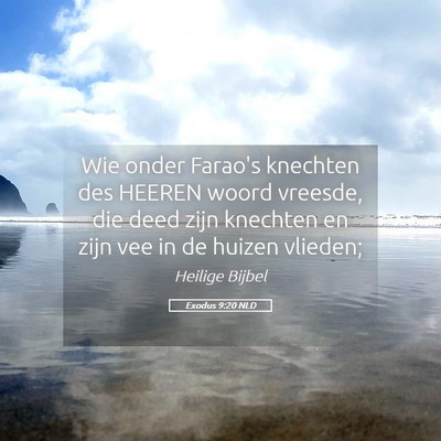 Picture 05 - Exodus 9:20 NLD - Wie onder Farao's knechten des HEEREN woord - Bible Verse Picture