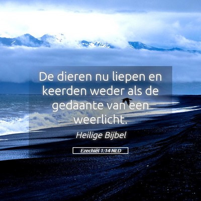 Picture 05 - Ezechiël 1:14 NLD - De dieren nu liepen en keerden weder als de - Bible Verse Picture