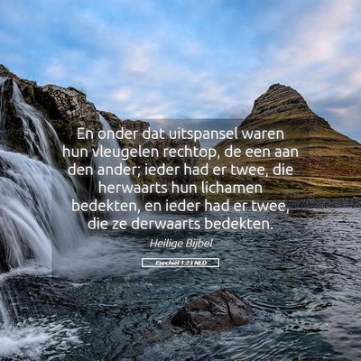 Picture 05 - Ezechiël 1:23 NLD - En onder dat uitspansel waren hun vleugelen - Bible Verse Picture
