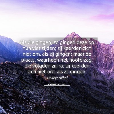 Picture 05 - Ezechiël 10:11 NLD - Als die gingen, zo gingen deze op hun vier - Bible Verse Picture
