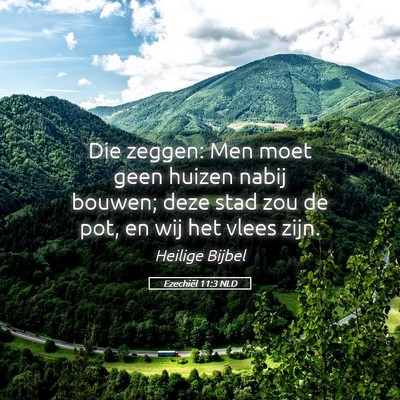 Picture 05 - Ezechiël 11:3 NLD - Die zeggen: Men moet geen huizen nabij bouwen; - Bible Verse Picture