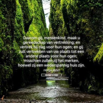 Picture 05 - Ezechiël 12:3 NLD - Daarom gij, mensenkind, maak u gereedschap van - Bible Verse Picture
