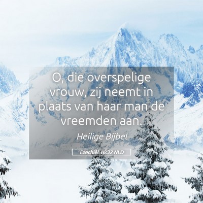 Picture 05 - Ezechiël 16:32 NLD - O, die overspelige vrouw, zij neemt in plaats van - Bible Verse Picture
