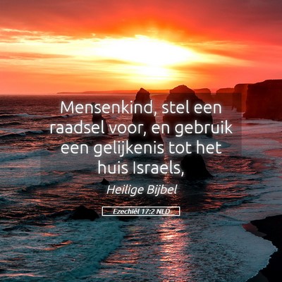 Picture 05 - Ezechiël 17:2 NLD - Mensenkind, stel een raadsel voor, en gebruik een - Bible Verse Picture