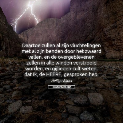 Picture 05 - Ezechiël 17:21 NLD - Daartoe zullen al zijn vluchtelingen met al zijn - Bible Verse Picture
