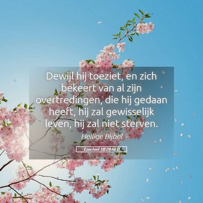 Picture 05 - Ezechiël 18:28 NLD - Dewijl hij toeziet, en zich bekeert van al zijn - Bible Verse Picture