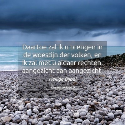 Picture 05 - Ezechiël 20:35 NLD - Daartoe zal Ik u brengen in de woestijn der - Bible Verse Picture