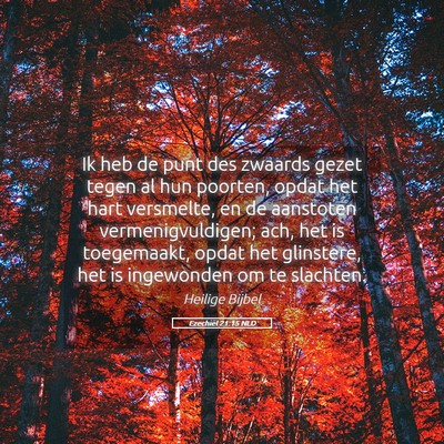 Picture 05 - Ezechiël 21:15 NLD - Ik heb de punt des zwaards gezet tegen al hun - Bible Verse Picture