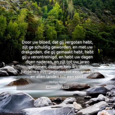 Picture 05 - Ezechiël 22:4 NLD - Door uw bloed, dat gij vergoten hebt, zijt ge - Bible Verse Picture