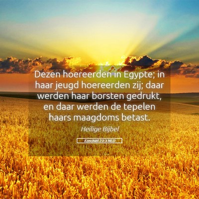 Picture 05 - Ezechiël 23:3 NLD - Dezen hoereerden in Egypte; in haar jeugd - Bible Verse Picture