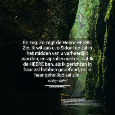 Picture 05 - Ezechiël 28:22 NLD - En zeg: Zo zegt de Heere HEERE: Zie, Ik wil aan - Bible Verse Picture
