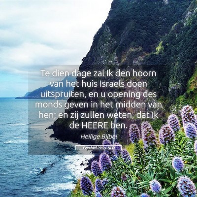 Picture 05 - Ezechiël 29:21 NLD - Te dien dage zal Ik den hoorn van het huis - Bible Verse Picture