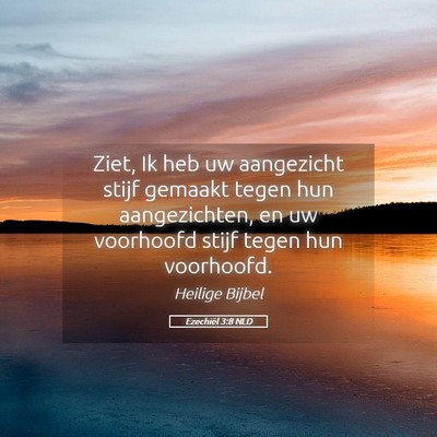 Picture 05 - Ezechiël 3:8 NLD - Ziet, Ik heb uw aangezicht stijf gemaakt tegen - Bible Verse Picture