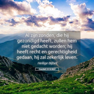 Picture 05 - Ezechiël 33:16 NLD - Al zijn zonden, die hij gezondigd heeft, zullen - Bible Verse Picture