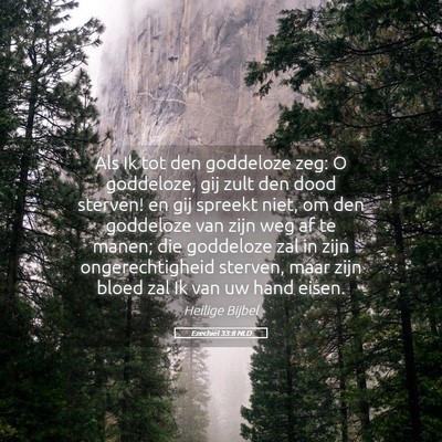 Picture 05 - Ezechiël 33:8 NLD - Als Ik tot den goddeloze zeg: O goddeloze, gij - Bible Verse Picture
