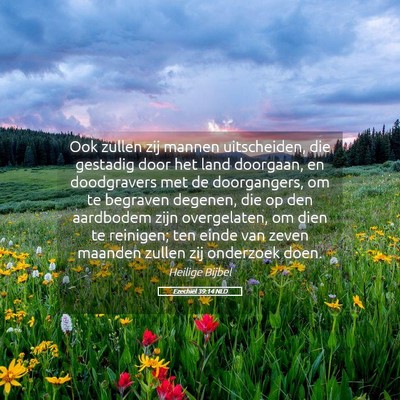 Picture 05 - Ezechiël 39:14 NLD - Ook zullen zij mannen uitscheiden, die gestadig - Bible Verse Picture