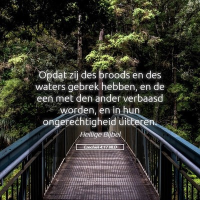 Picture 05 - Ezechiël 4:17 NLD - Opdat zij des broods en des waters gebrek hebben, - Bible Verse Picture