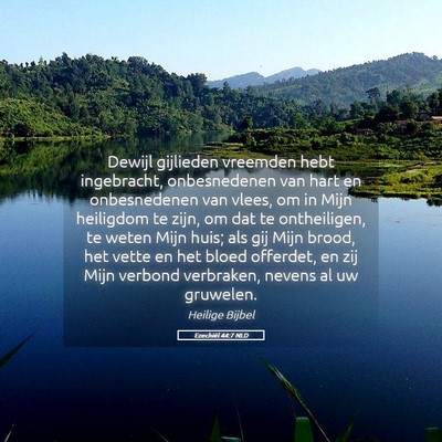 Picture 05 - Ezechiël 44:7 NLD - Dewijl gijlieden vreemden hebt ingebracht, - Bible Verse Picture