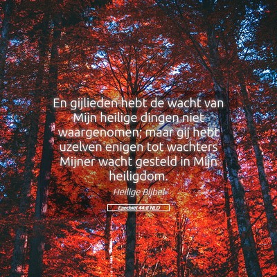 Picture 05 - Ezechiël 44:8 NLD - En gijlieden hebt de wacht van Mijn heilige - Bible Verse Picture