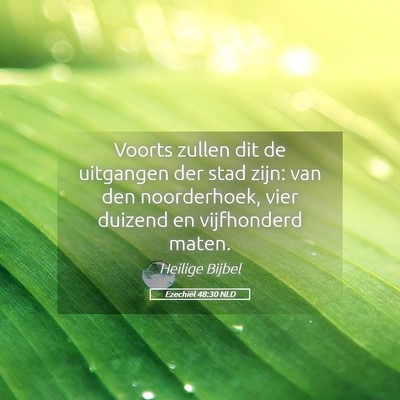 Picture 05 - Ezechiël 48:30 NLD - Voorts zullen dit de uitgangen der stad zijn: van - Bible Verse Picture