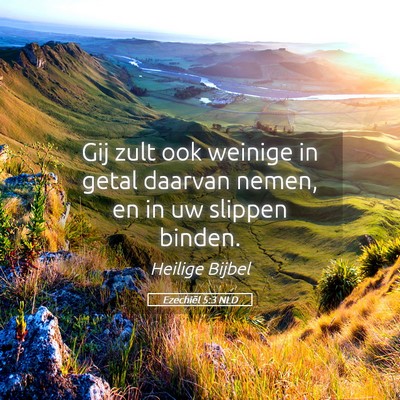 Picture 05 - Ezechiël 5:3 NLD - Gij zult ook weinige in getal daarvan nemen, en - Bible Verse Picture