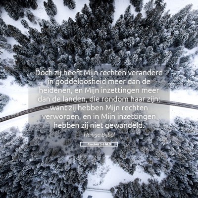 Picture 05 - Ezechiël 5:6 NLD - Doch zij heeft Mijn rechten veranderd in - Bible Verse Picture