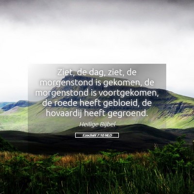 Picture 05 - Ezechiël 7:10 NLD - Ziet, de dag, ziet, de morgenstond is gekomen, de - Bible Verse Picture