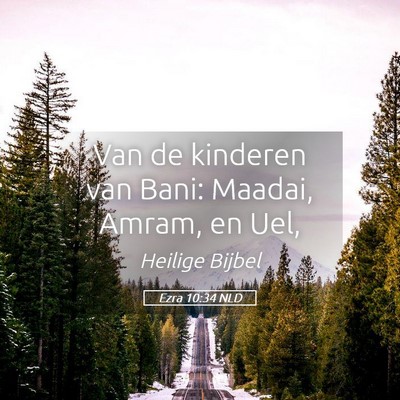 Picture 05 - Ezra 10:34 NLD - Van de kinderen van Bani: Maadai, Amram, en - Bible Verse Picture
