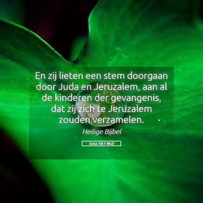 Picture 05 - Ezra 10:7 NLD - En zij lieten een stem doorgaan door Juda en - Bible Verse Picture