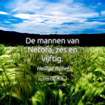 Picture 05 - Ezra 2:22 NLD - De mannen van Netofa, zes en - Bible Verse Picture