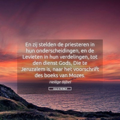 Picture 05 - Ezra 6:18 NLD - En zij stelden de priesteren in hun - Bible Verse Picture
