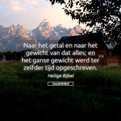 Picture 05 - Ezra 8:34 NLD - Naar het getal en naar het gewicht van dat alles; - Bible Verse Picture