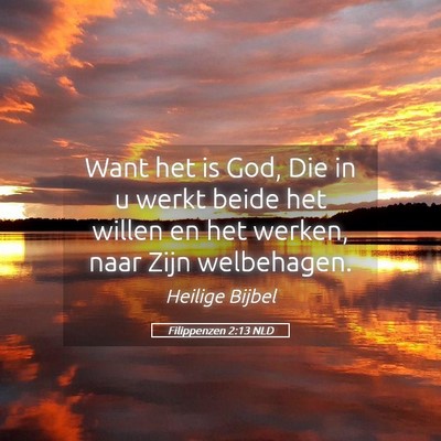 Picture 05 - Filippenzen 2:13 NLD - Want het is God, Die in u werkt beide het willen - Bible Verse Picture