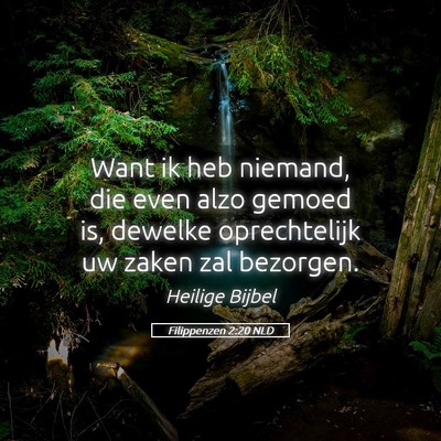 Picture 05 - Filippenzen 2:20 NLD - Want ik heb niemand, die even alzo gemoed is, - Bible Verse Picture