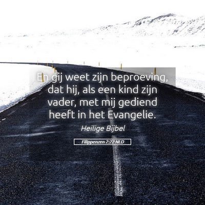 Picture 05 - Filippenzen 2:22 NLD - En gij weet zijn beproeving, dat hij, als een - Bible Verse Picture