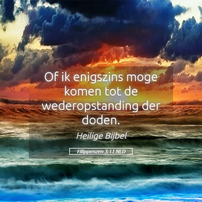 Picture 05 - Filippenzen 3:11 NLD - Of ik enigszins moge komen tot de wederopstanding - Bible Verse Picture