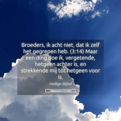 Picture 05 - Filippenzen 3:13 NLD - Broeders, ik acht niet, dat ik zelf het gegrepen - Bible Verse Picture
